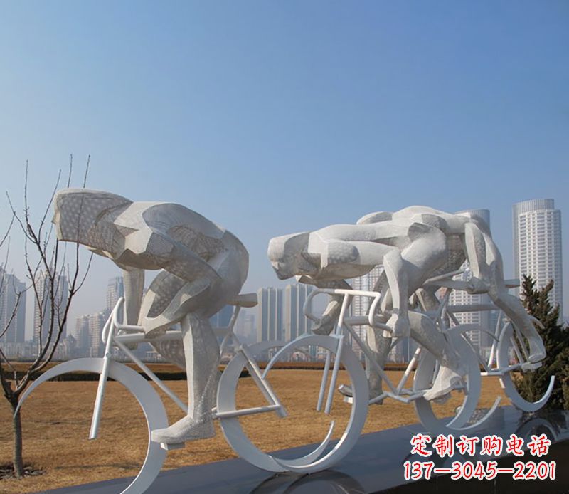 广西自行车比赛不锈钢雕塑
