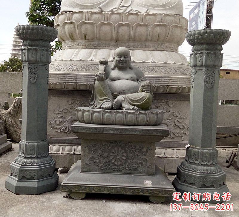 广西宗教庙宇如意弥勒佛石雕
