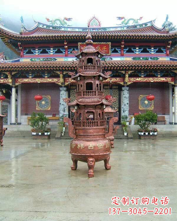广西宗教庙宇香炉铜雕