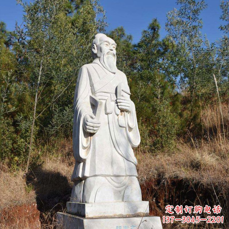 广西祖冲之汉白玉石雕像-公园景区中国古代名人雕塑
