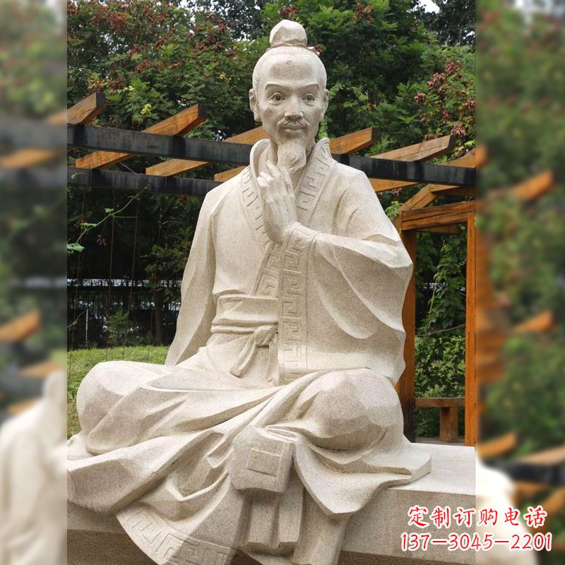 广西祖冲之石雕塑像-园林人物历史名人雕像