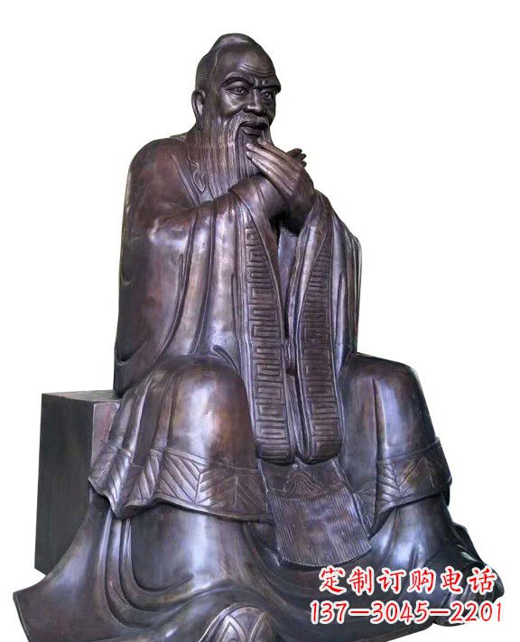 广西作揖孔子青铜像