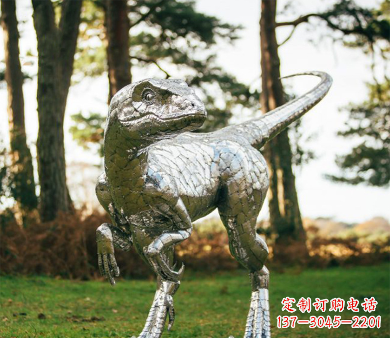 广西户外不锈钢恐龙雕塑