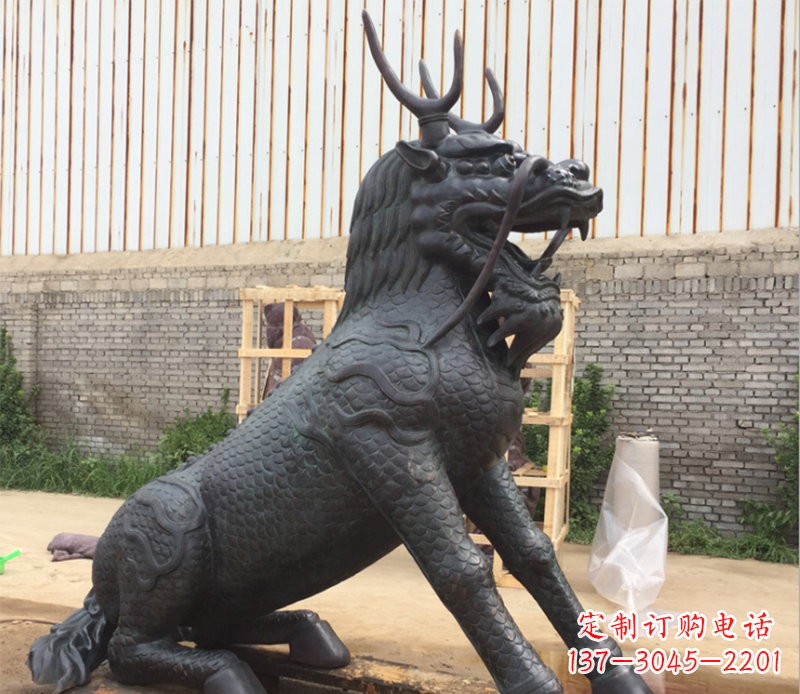 广西瑞兽麒麟铜雕