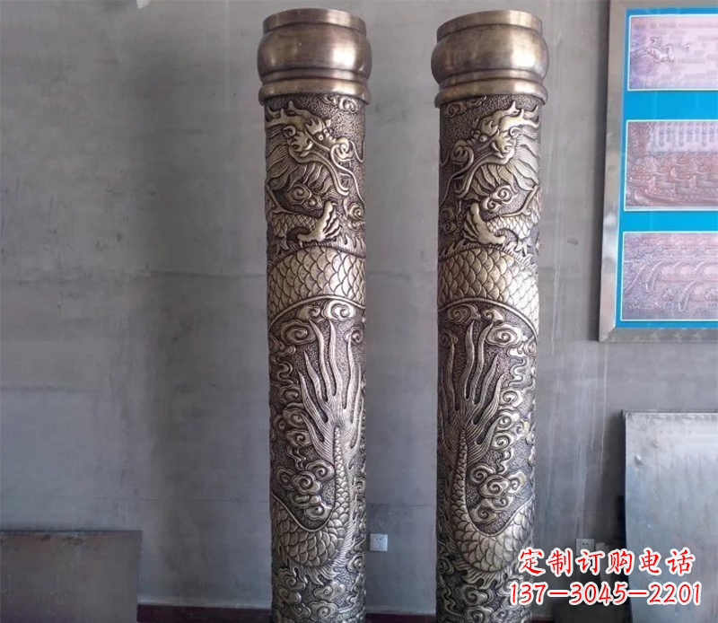 广西铜雕龙柱