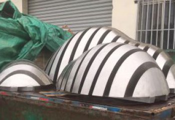 广西假山雕塑-城市花园不锈钢抽象立体山形山峦造型